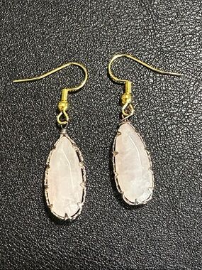 Lavender Jade Faceted Teardrop Stone Drop Earrings